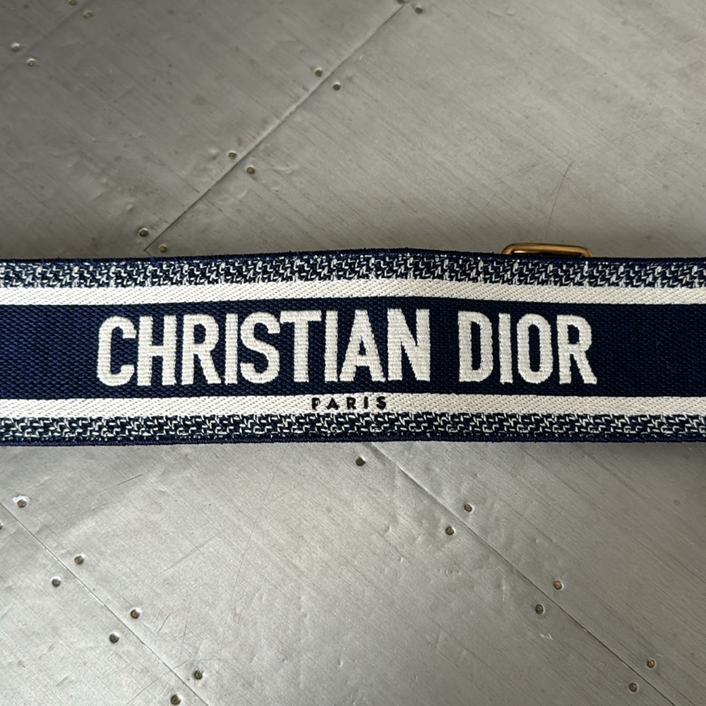 Christian Dior logo belt blue white with bag and box size 75 - Picture 2 of 8